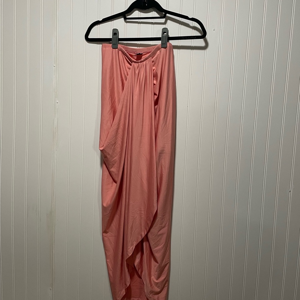 SHEIN Pink Ruched Maxi Wrap Skirt for Casual Elegance